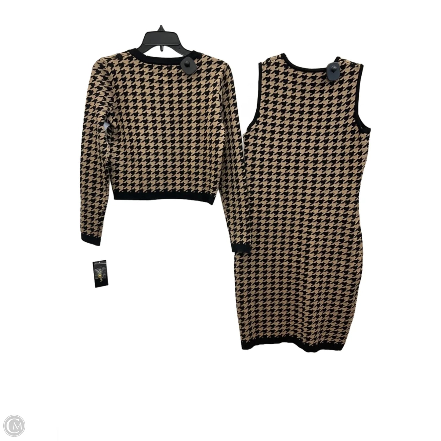 Dress Set 2pc By Taylor In Black & Brown, Size: S