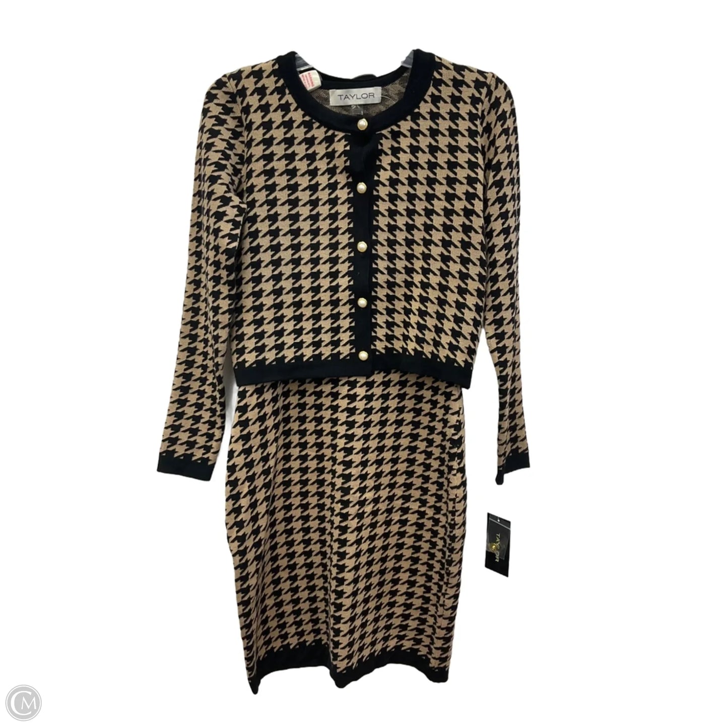 Dress Set 2pc By Taylor In Black & Brown, Size: S