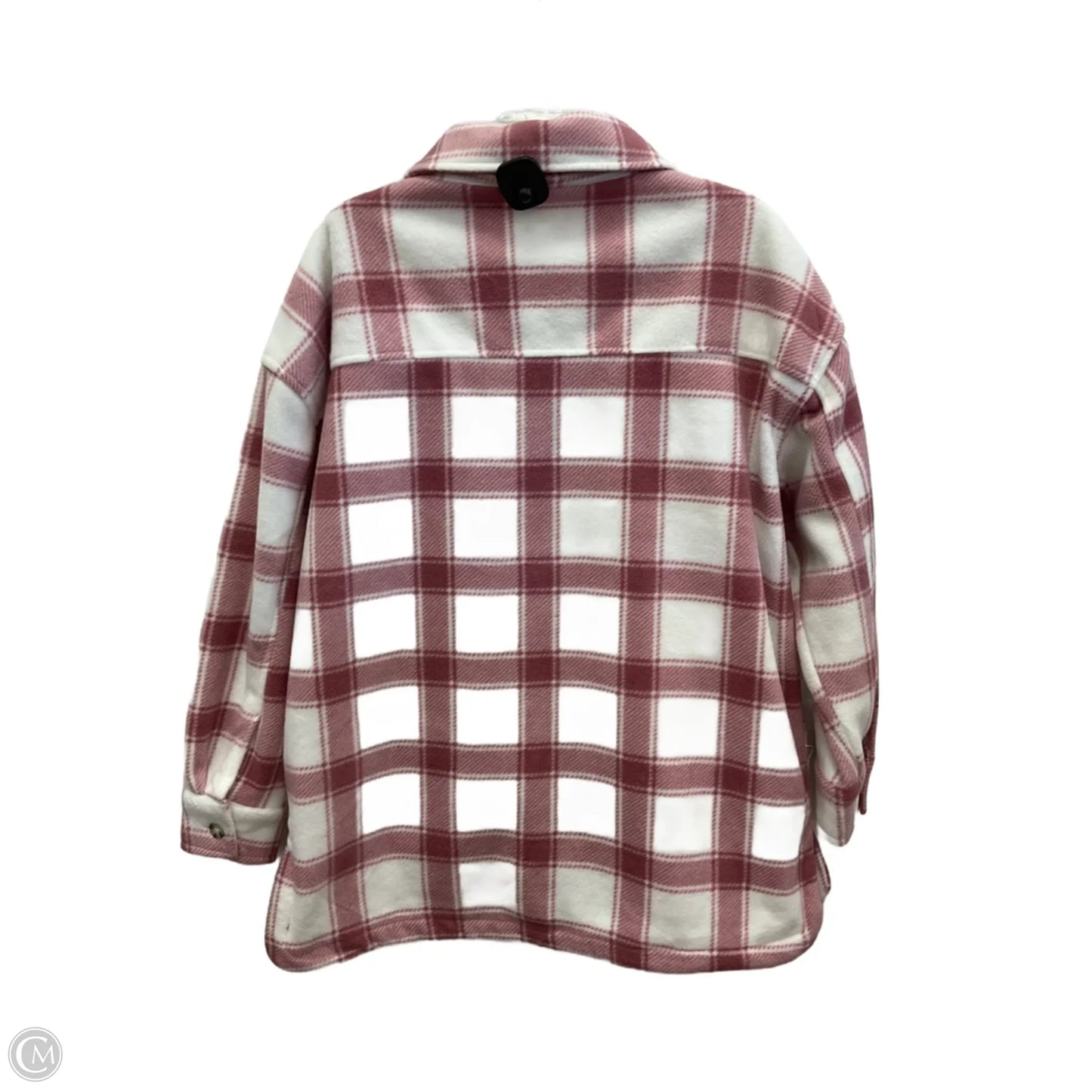 Jacket Shirt By Cmf In Pink & White, Size: 1x