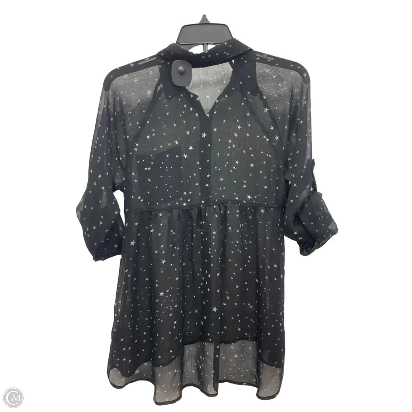 Blouse Long Sleeve By Express In Black, Size: Sp