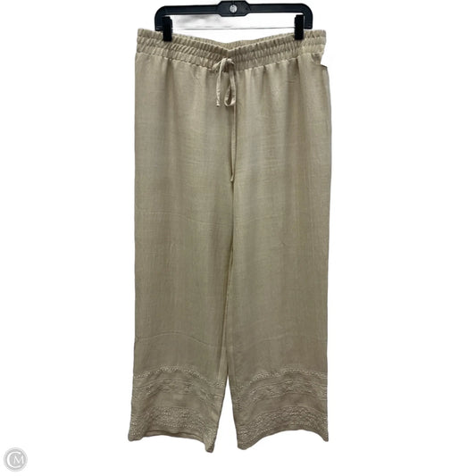Pants Wide Leg By Cmf In Tan, Size: L