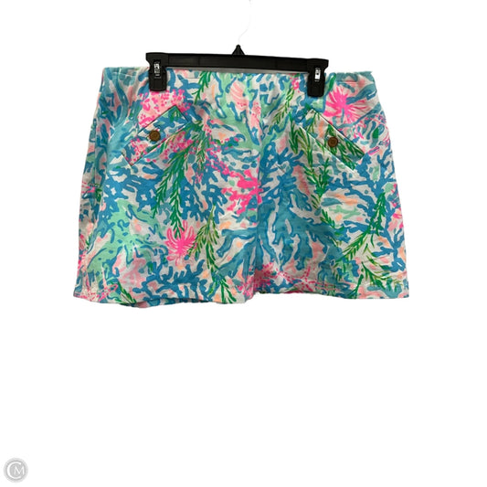 Skort Designer By Lilly Pulitzer In Blue & Green, Size: Xl