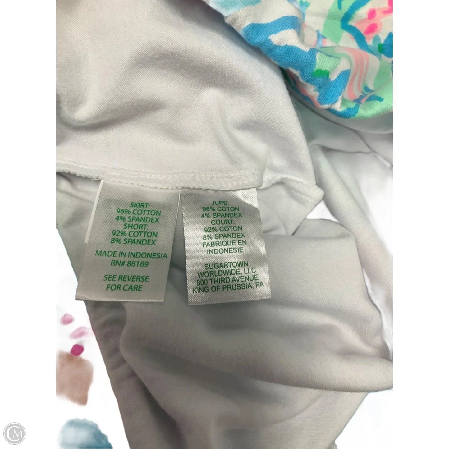 Skort Designer By Lilly Pulitzer In Blue & Green, Size: Xl