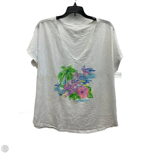 Top Short Sleeve Designer By Lilly Pulitzer In White, Size: Xl