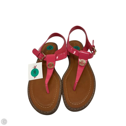 Sandals Flats By Tommy Hilfiger In Brown & Pink, Size: 8