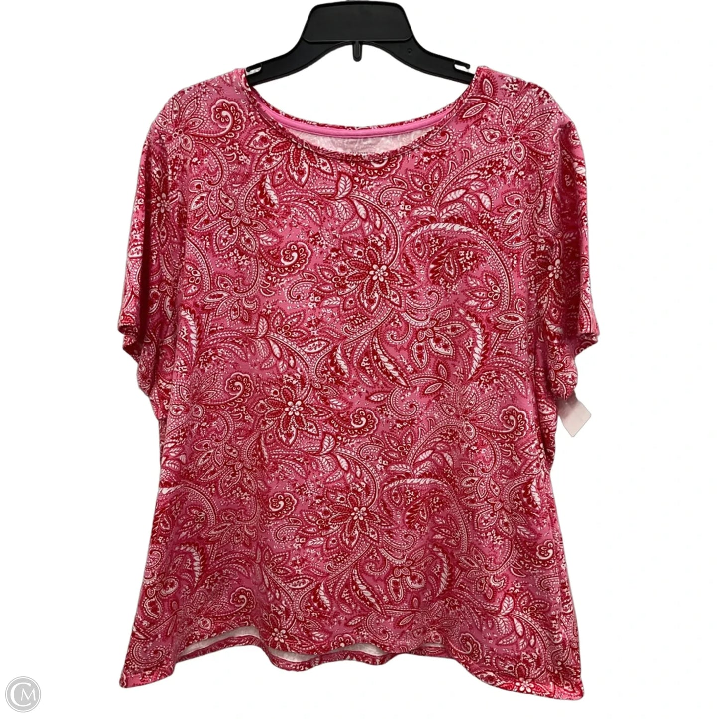 Top Short Sleeve By Talbots In Pink & Red, Size: 3x