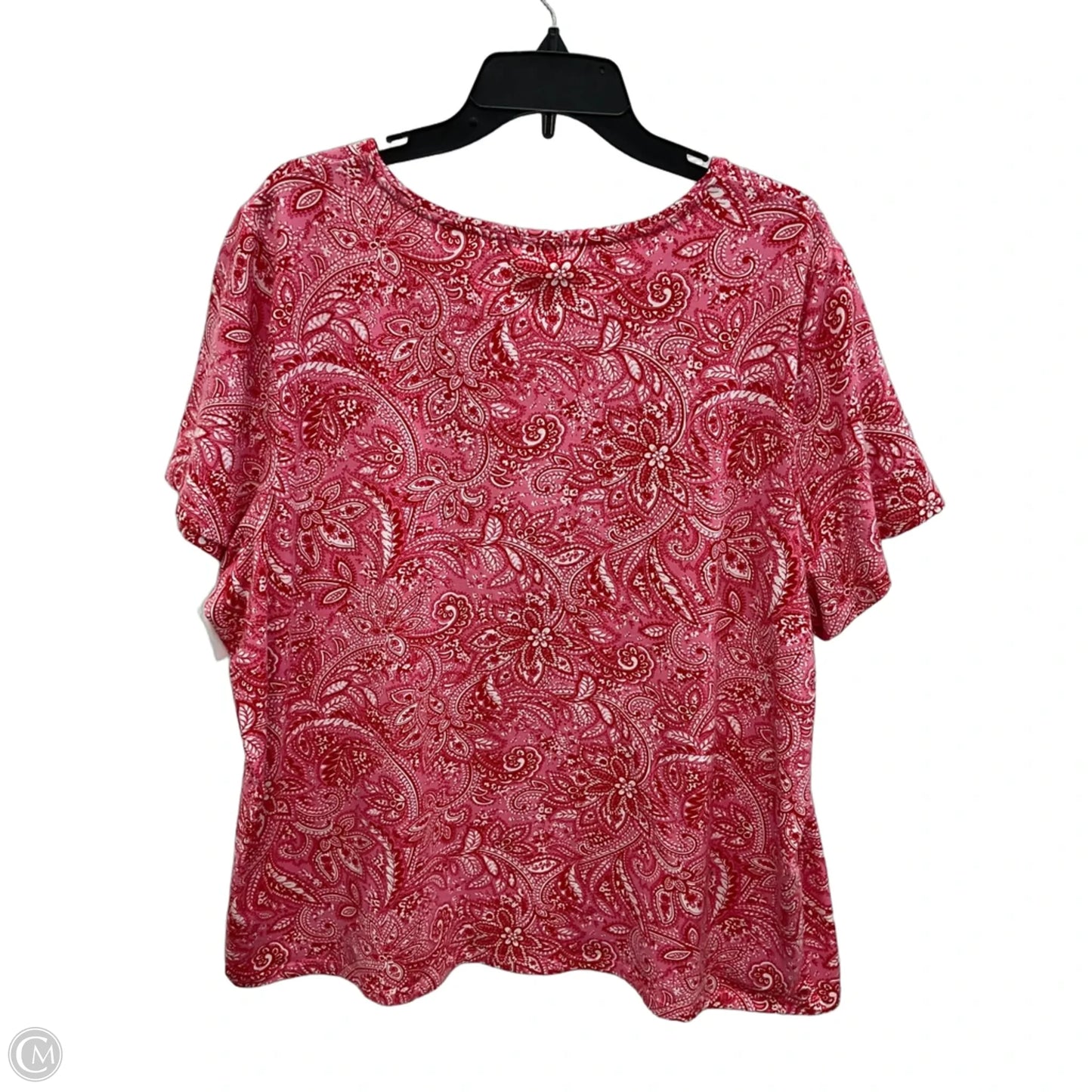 Top Short Sleeve By Talbots In Pink & Red, Size: 3x