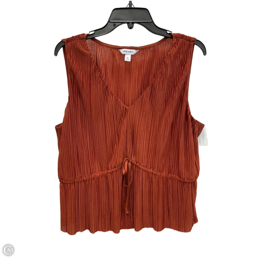 Top Sleeveless By Nine West In Orange, Size: Xl