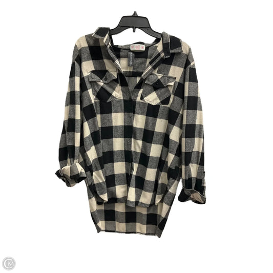 Jacket Shirt By Clothes Mentor In Black & White, Size: Xl