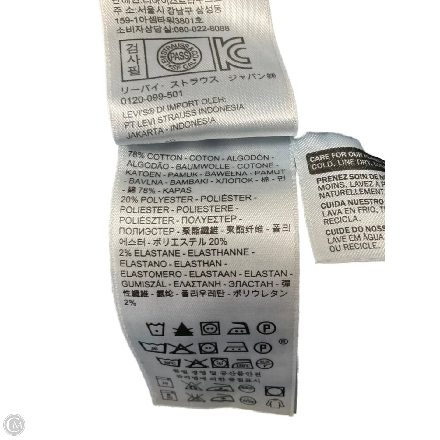 Jeans Straight By Levis In Blue Denim, Size: 16