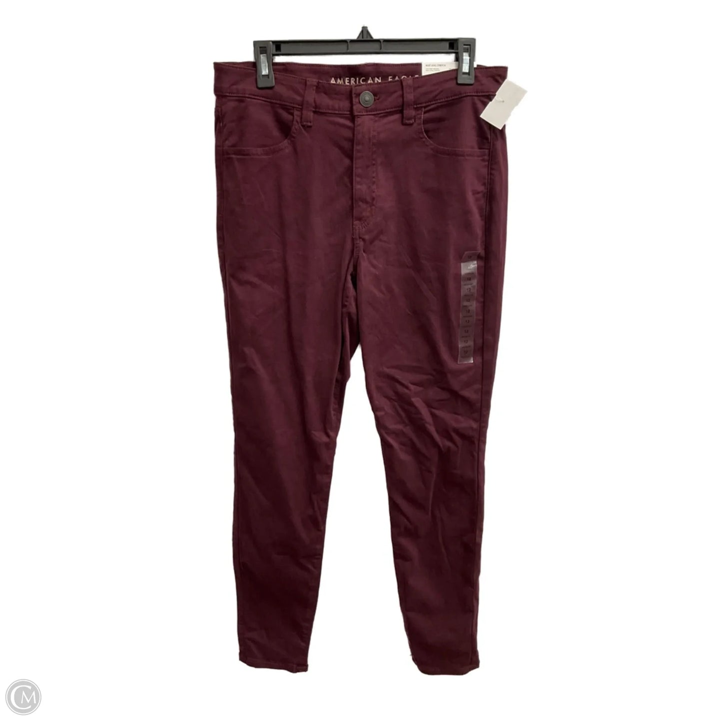 Jeans Skinny By American Eagle In Maroon, Size: 12