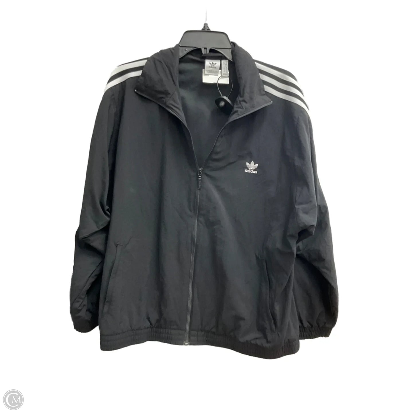 Jacket Windbreaker By Adidas In Black & White, Size: Xl