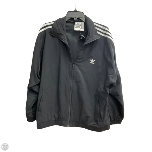 Jacket Windbreaker By Adidas In Black & White, Size: Xl