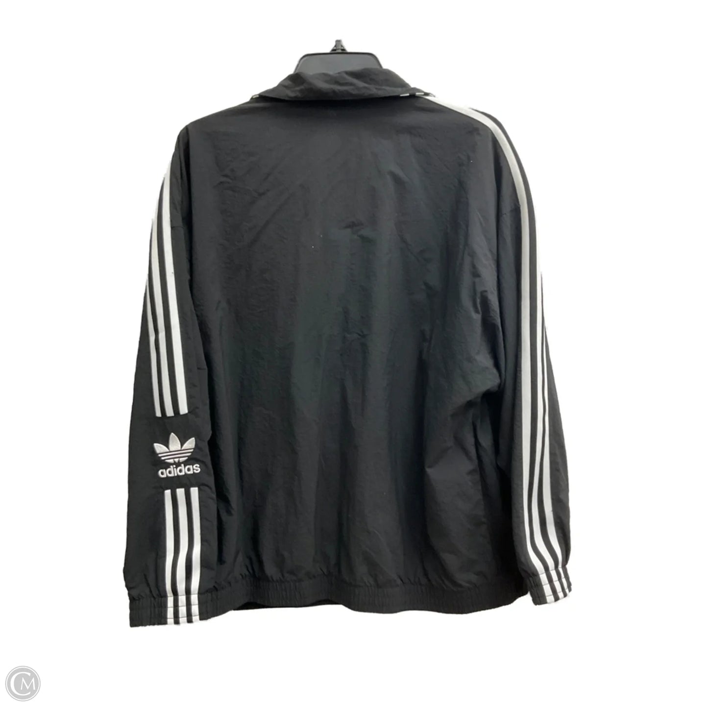 Jacket Windbreaker By Adidas In Black & White, Size: Xl