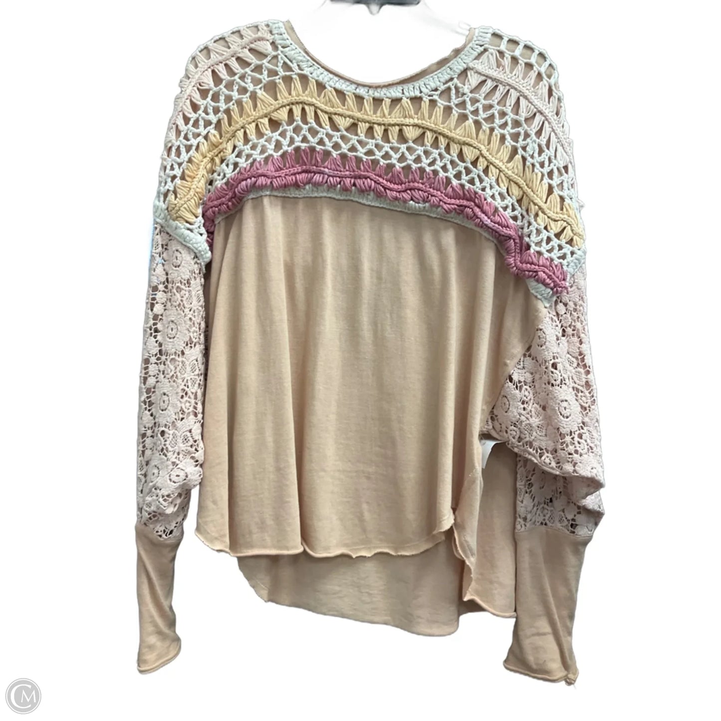 Top Long Sleeve By Free People In Pink, Size: Sp