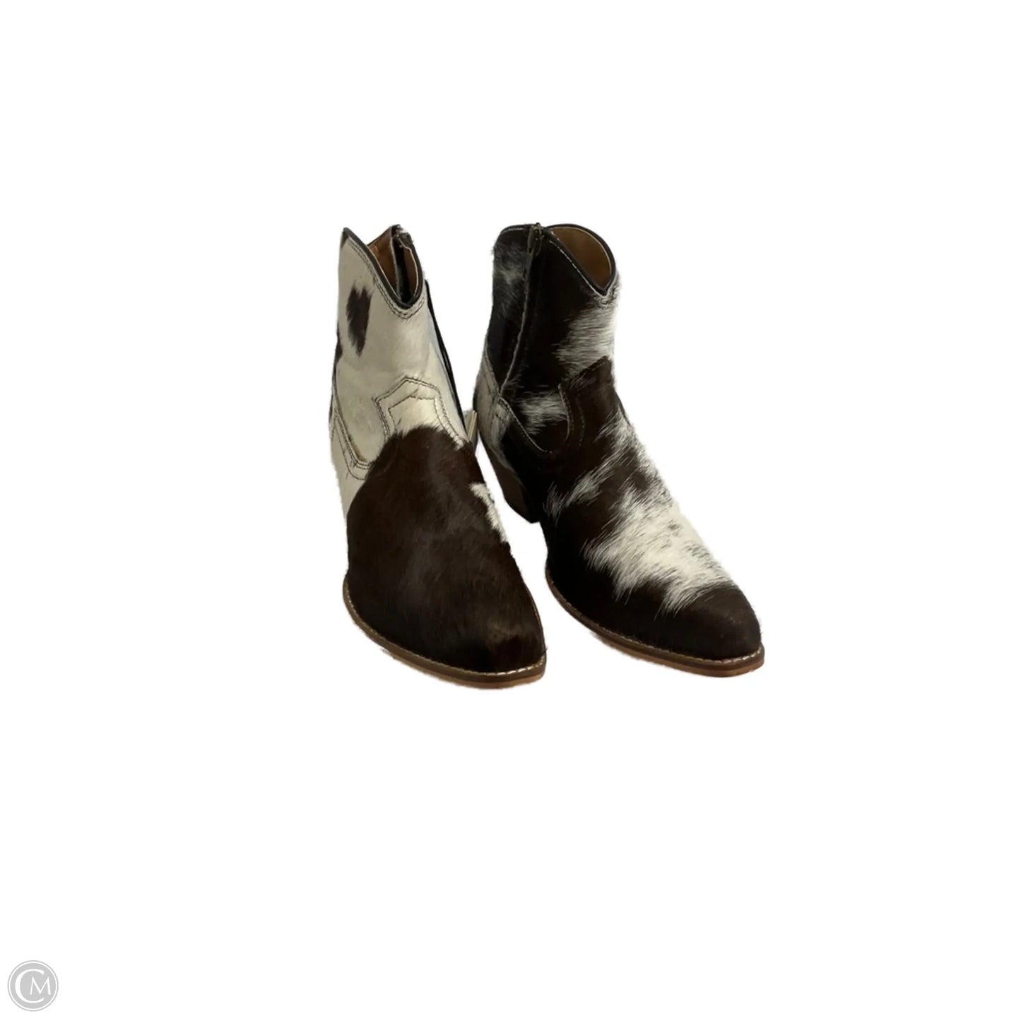 Boots Ankle Heels By Myra In Animal Print, Size: 9