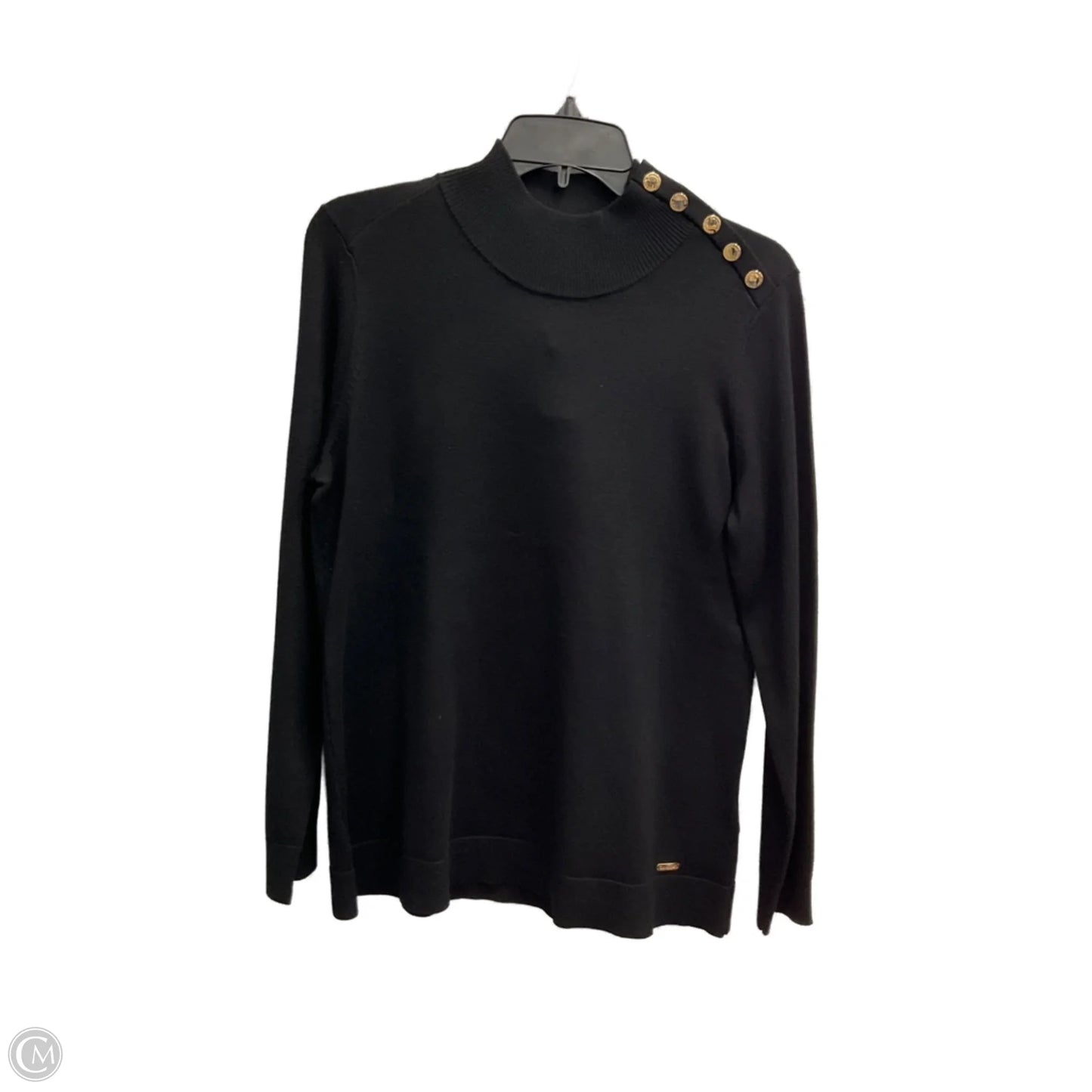 Top Long Sleeve By Calvin Klein In Black, Size: M