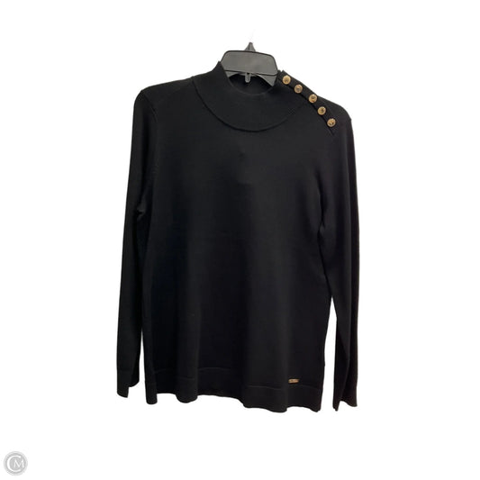 Top Long Sleeve By Calvin Klein In Black, Size: M