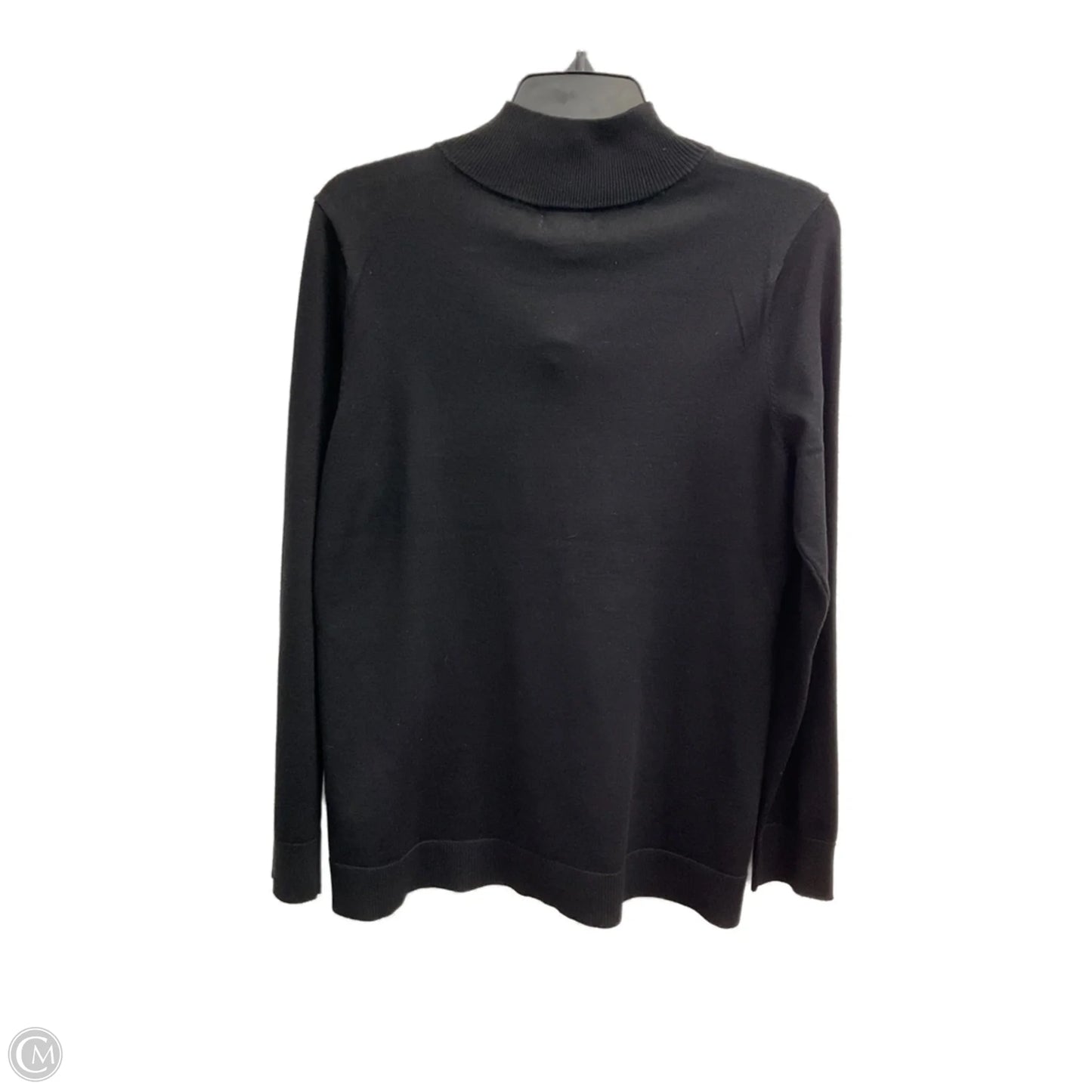 Top Long Sleeve By Calvin Klein In Black, Size: M