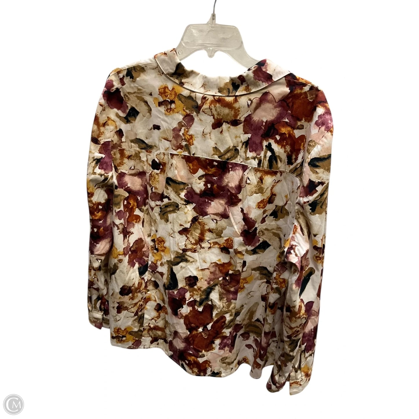 Blouse Long Sleeve By Chicos In Multi-colored, Size: Xl