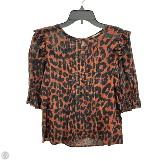 Top Short Sleeve By Loft In Animal Print, Size: Xs
