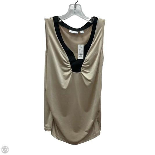Top Sleeveless By New York And Co In Gold, Size: M