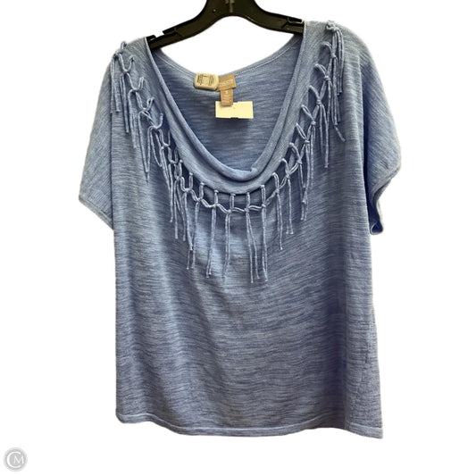 Top Short Sleeve By Chicos In Blue, Size: Xl