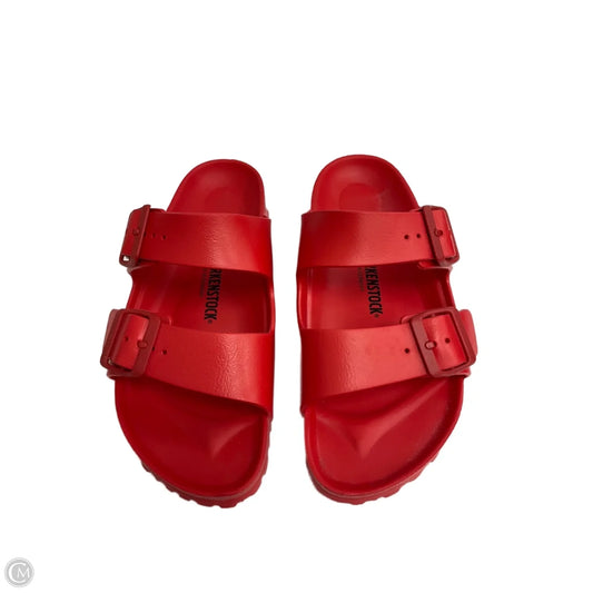 Sandals Flip Flops By Birkenstock In Red, Size: 7.5