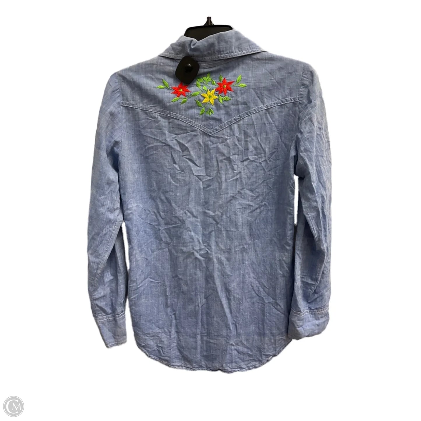 Blouse Long Sleeve By Clothes Mentor In Blue, Size: S