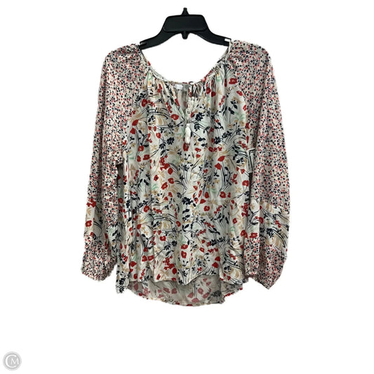 Top Long Sleeve By Dr2 In Floral Print, Size: L
