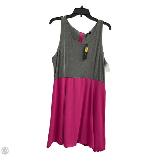Dress Casual Short By Apt 9 In Grey & Pink, Size: L