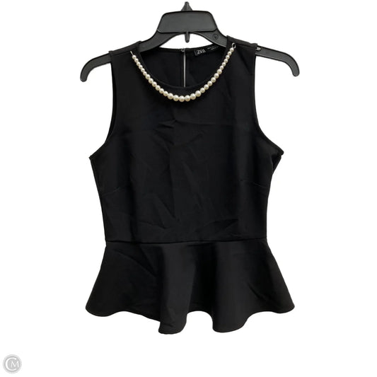 Top Sleeveless By Zara In Black, Size: S