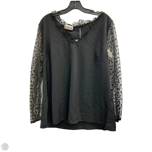 Top Long Sleeve By Clothes Mentor In Black, Size: L