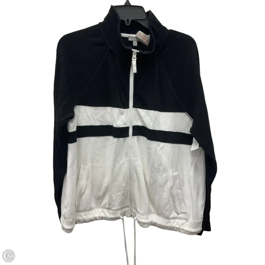 Athletic Jacket By Talbots In Black & White, Size: L