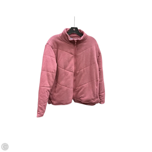 Jacket Puffer & Quilted By Three Dots In Maroon, Size: L