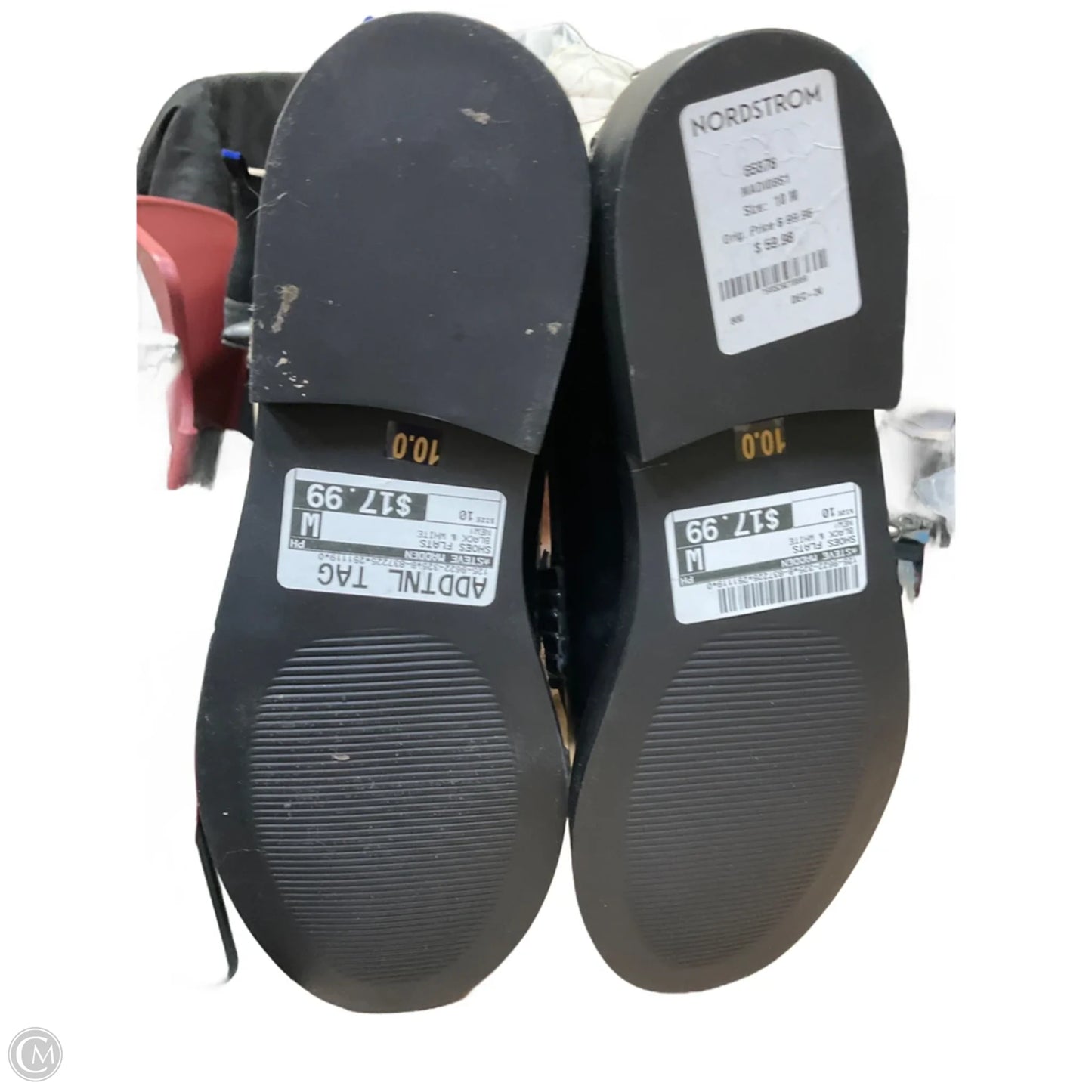 Shoes Flats By Steve Madden In Black & White, Size: 10