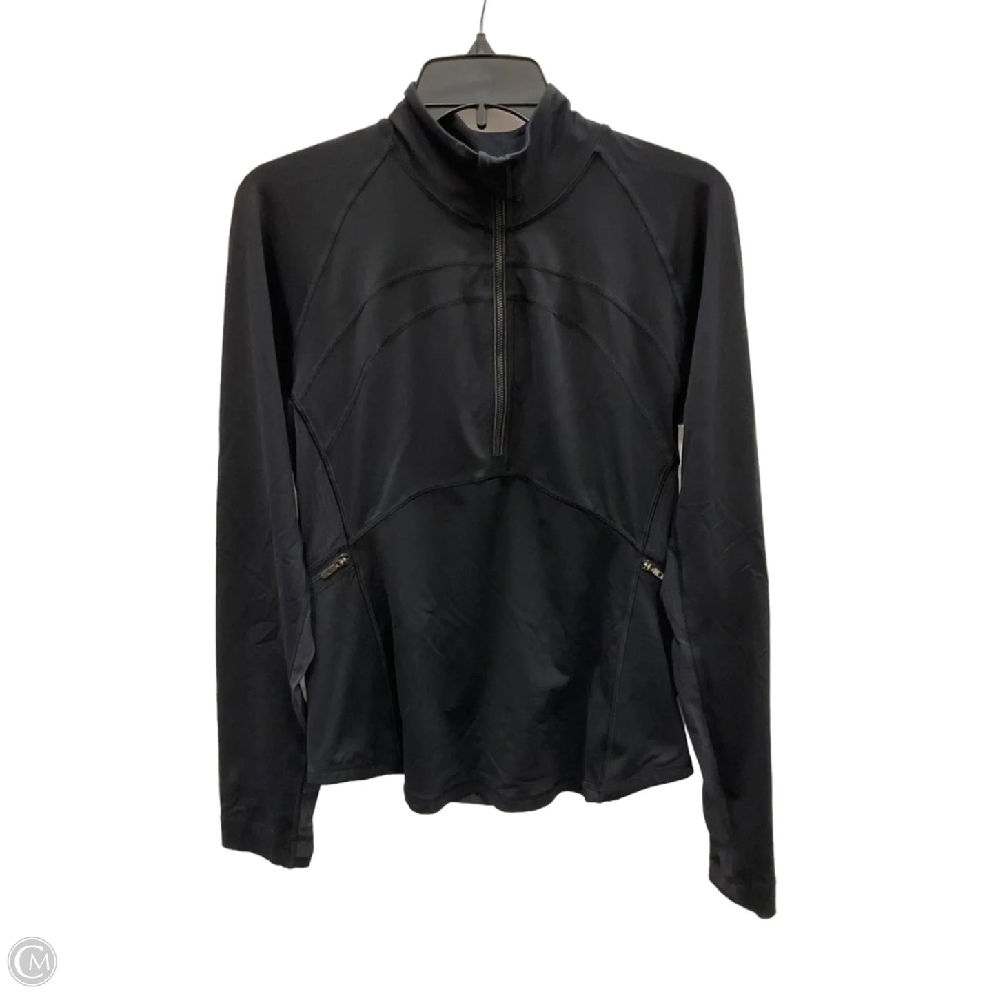 Athletic Top Long Sleeve Collar By Lululemon In Black, Size: 10