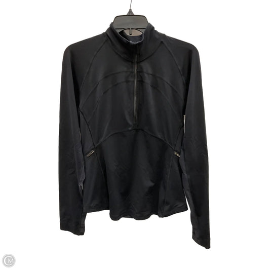 Athletic Top Long Sleeve Collar By Lululemon In Black, Size: 10