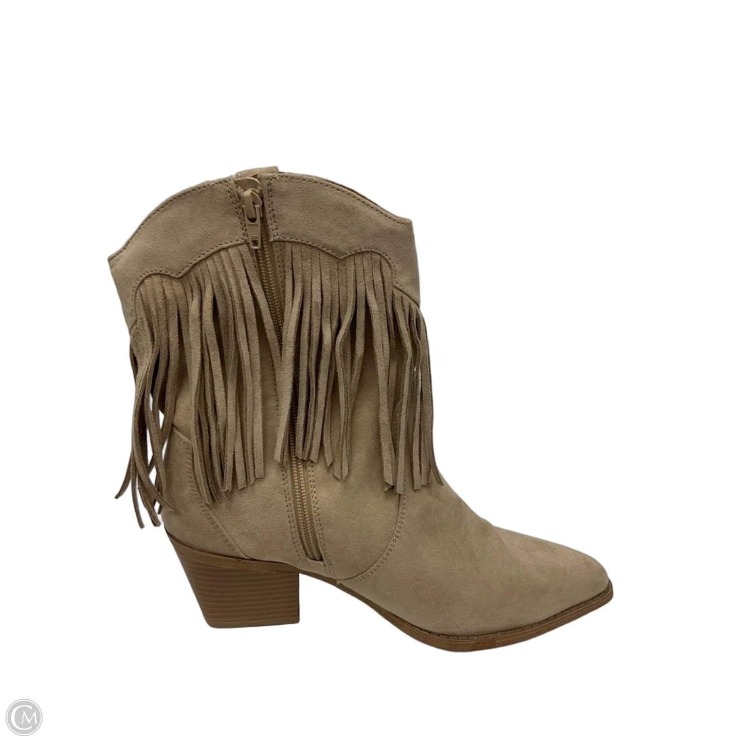 Boots Ankle Heels By Time And Tru In Tan, Size: 9