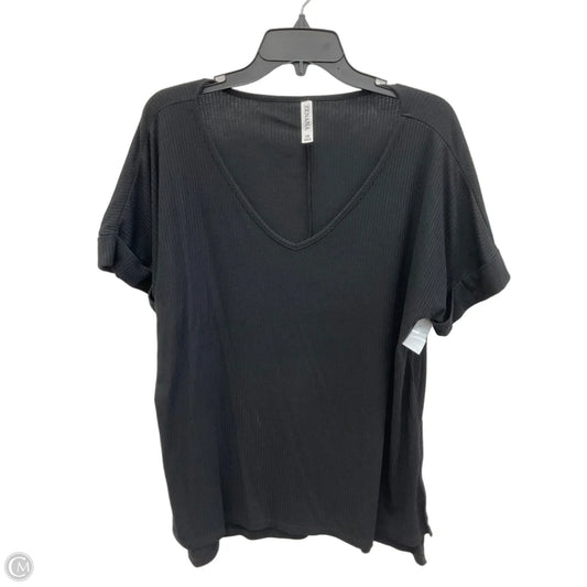 Top Short Sleeve By Zenana In Black, Size: 1x