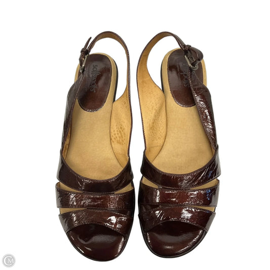 Sandals Heels Kitten By Softspots In Brown, Size: 9.5