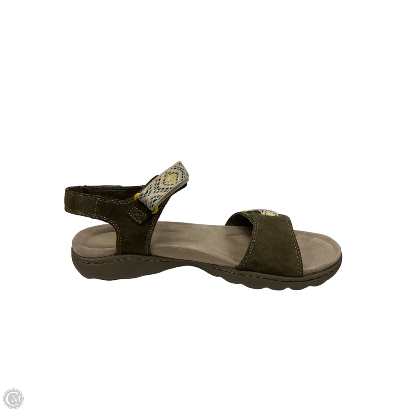Sandals Flats By Clarks In Green, Size: 9.5