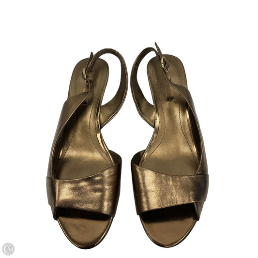 Sandals Heels Wedge By Bandolino In Gold, Size: 9.5