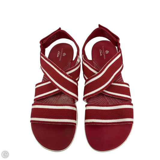 Sandals Flats By Clarks In Red, Size: 9.5