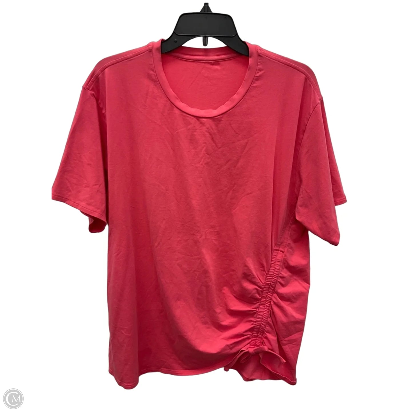 Athletic Top Short Sleeve By Lululemon In Plaid Pattern, Size: L