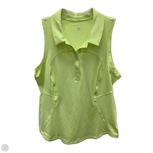 Athletic Tank Top By Lululemon In Yellow, Size: L