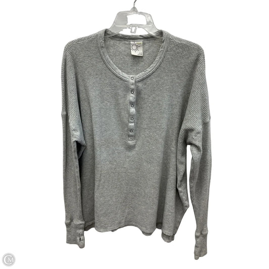 Athletic Top Long Sleeve Collar By Offline By Aerie In Grey, Size: M