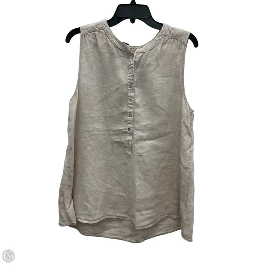 Top Sleeveless By Tahari In Tan, Size: L