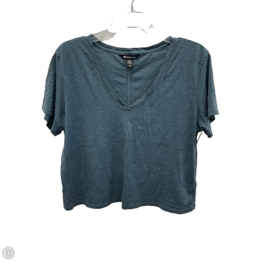 Athletic Top Short Sleeve By Athleta In Grey, Size: L