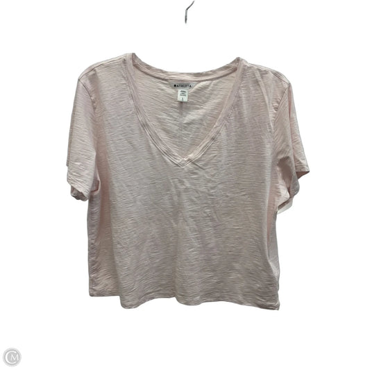 Athletic Top Short Sleeve By Athleta In Pink, Size: L